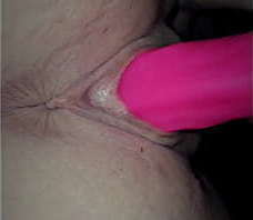 Fucking my big pink dildo