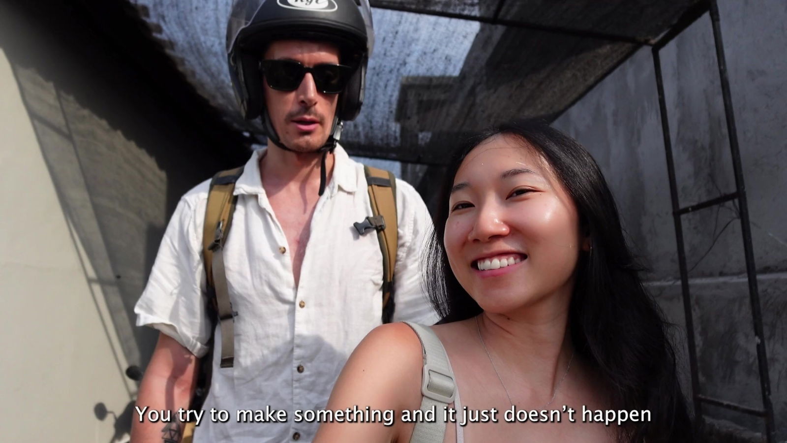 Bali small asian girl starts with morning mouth full