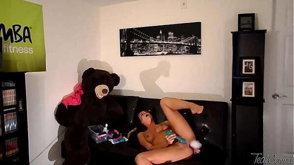 Sexy &amp_ Horny Bunny Teal Conrad Vibes &amp_ Drills Pussy Alone!