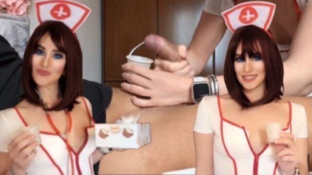 Infermiera aiutami sborrare bicchiere! Banca seme (DIA ITA)