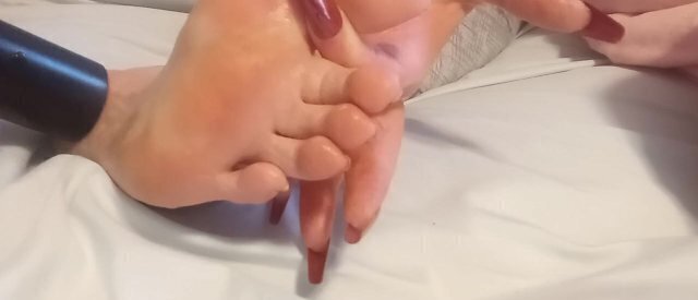 Oiled foot vacuumed