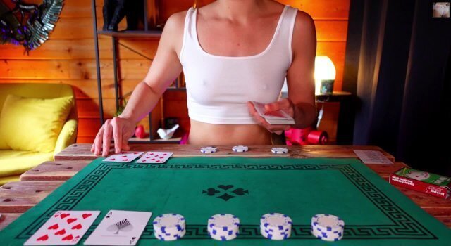 CUTE THONG WITH STRIP POKER GAME