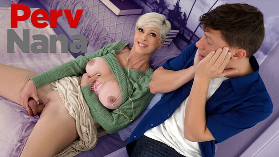 Step-grandson Accidentally Catches Step-nana Masturbating Wildly With Huge PervNana