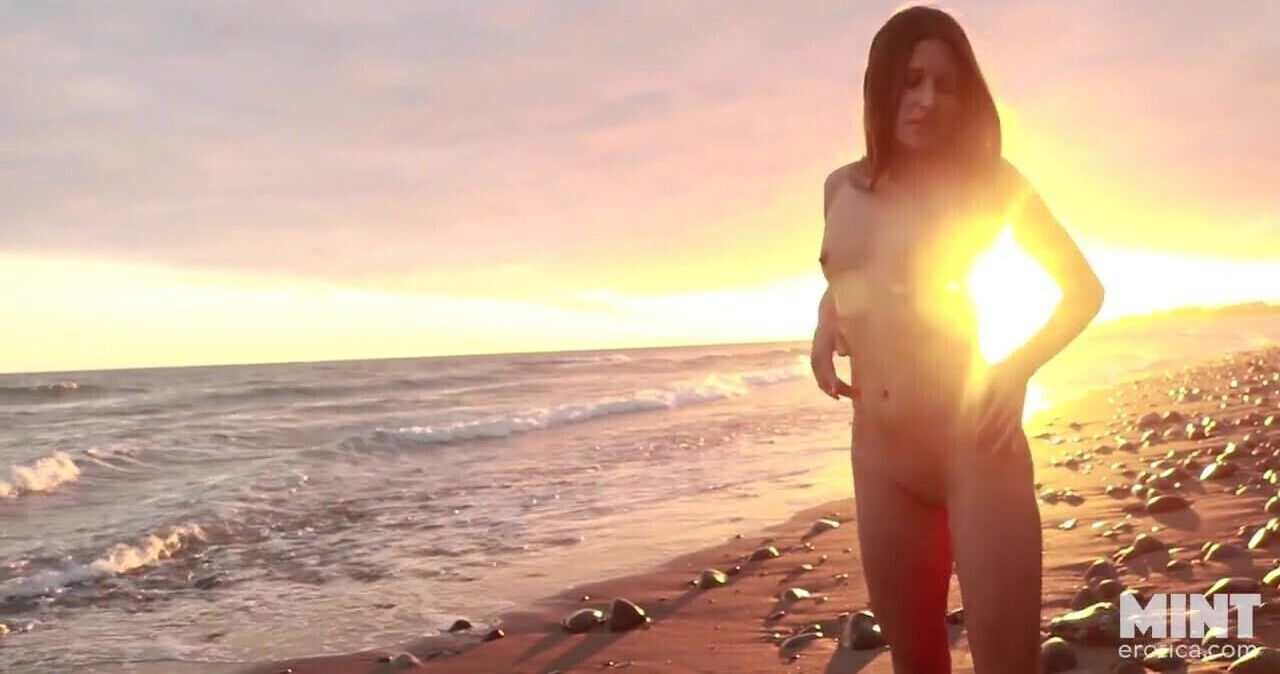 Public Beach Strip And Buttplug Tease