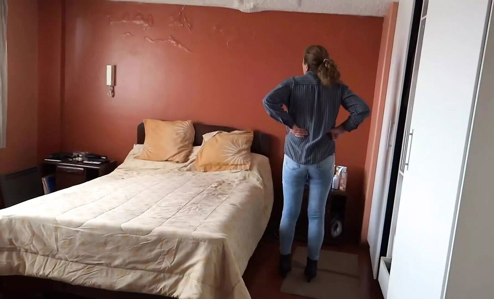 friend's stepson jerks looking dress start excited when