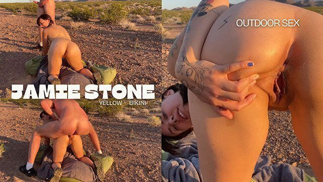 Outside Yellow Bikini Desert Creampie Jamie Stone