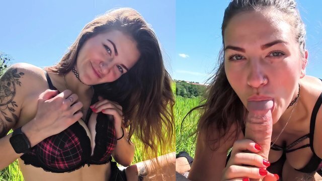 Outdoor fuck with cheating wife without condom!