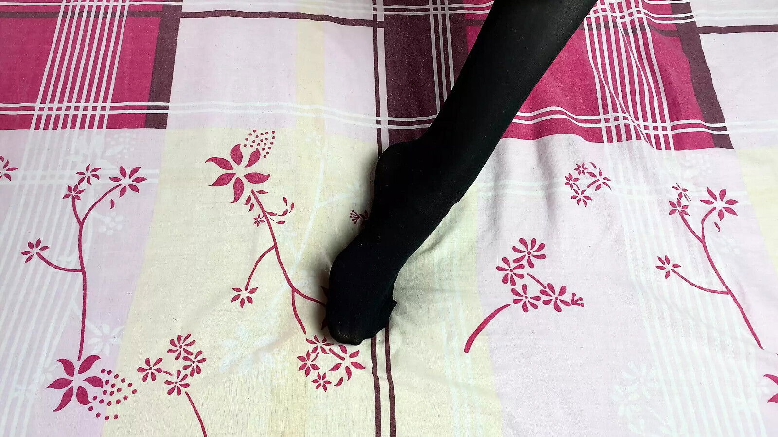 Tender foot fetish solo black stockings from sexy mistress