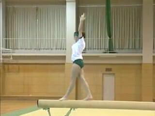 Romanian gymnast beam exercises
