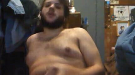 uncut hairy cub cums