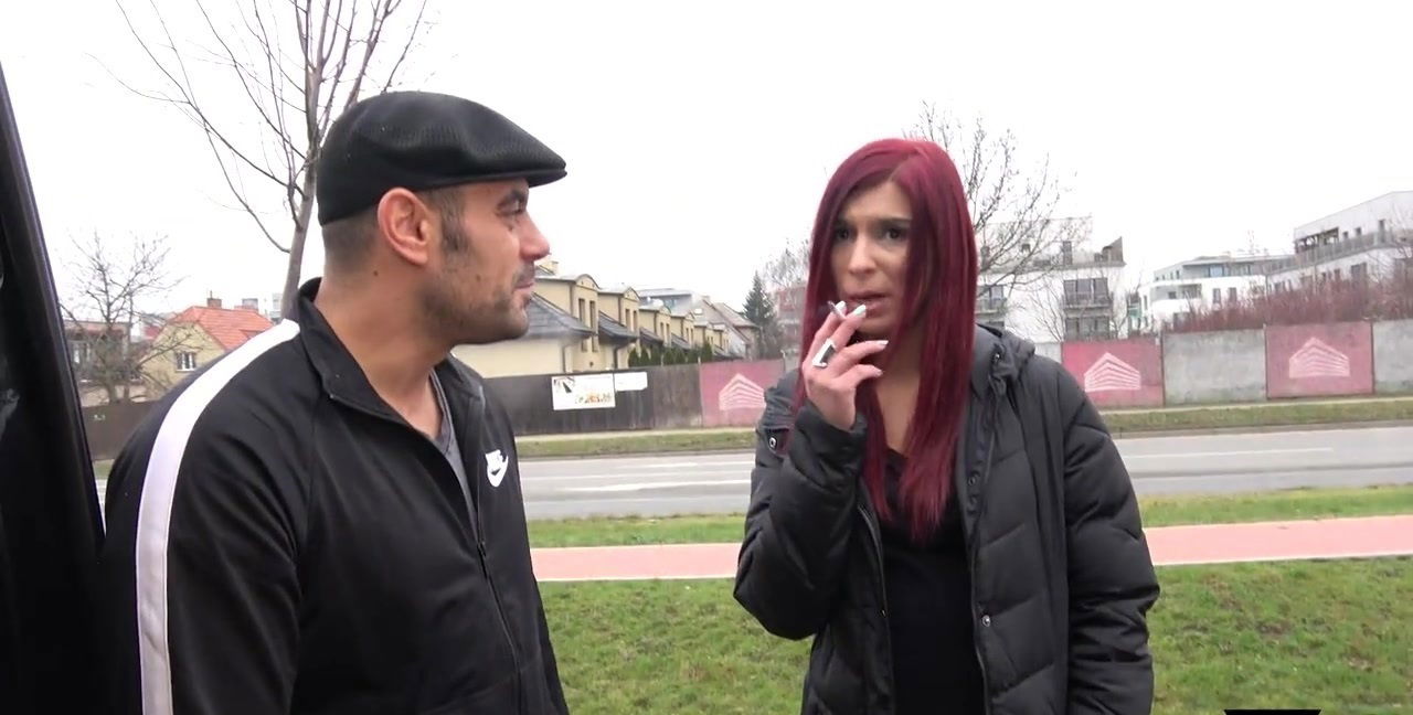 Redhead chick Jessica rides back