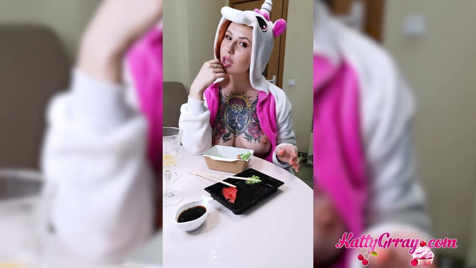 Beautiful Sexually Eating Massage Boobs Food Fetish