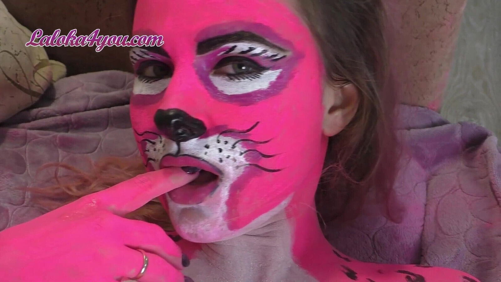 Girl with Bodypainting Sensual Sucking Dick Fucking