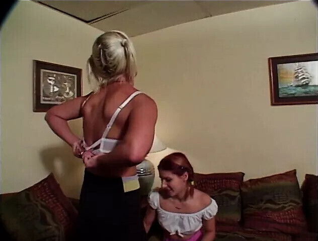 Blonde chick shows friend this green starts fucking with