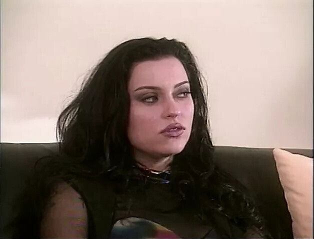 Raven haired beauty gets cunt stretched with dildo before fucking