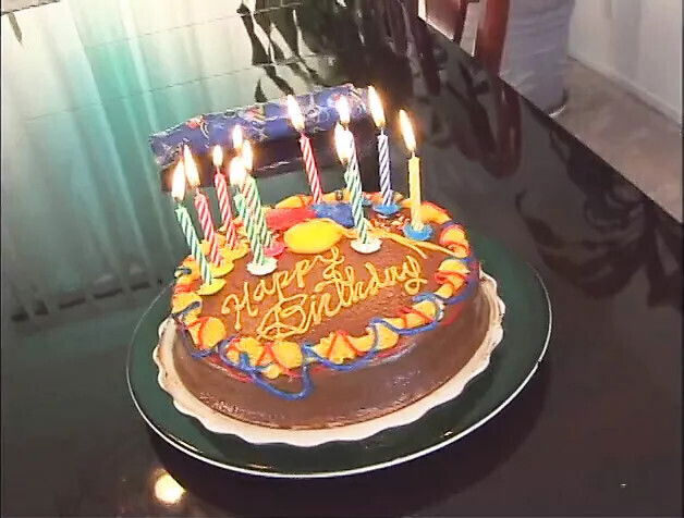 Sexy young brunette gets dildo good fuck present birthday