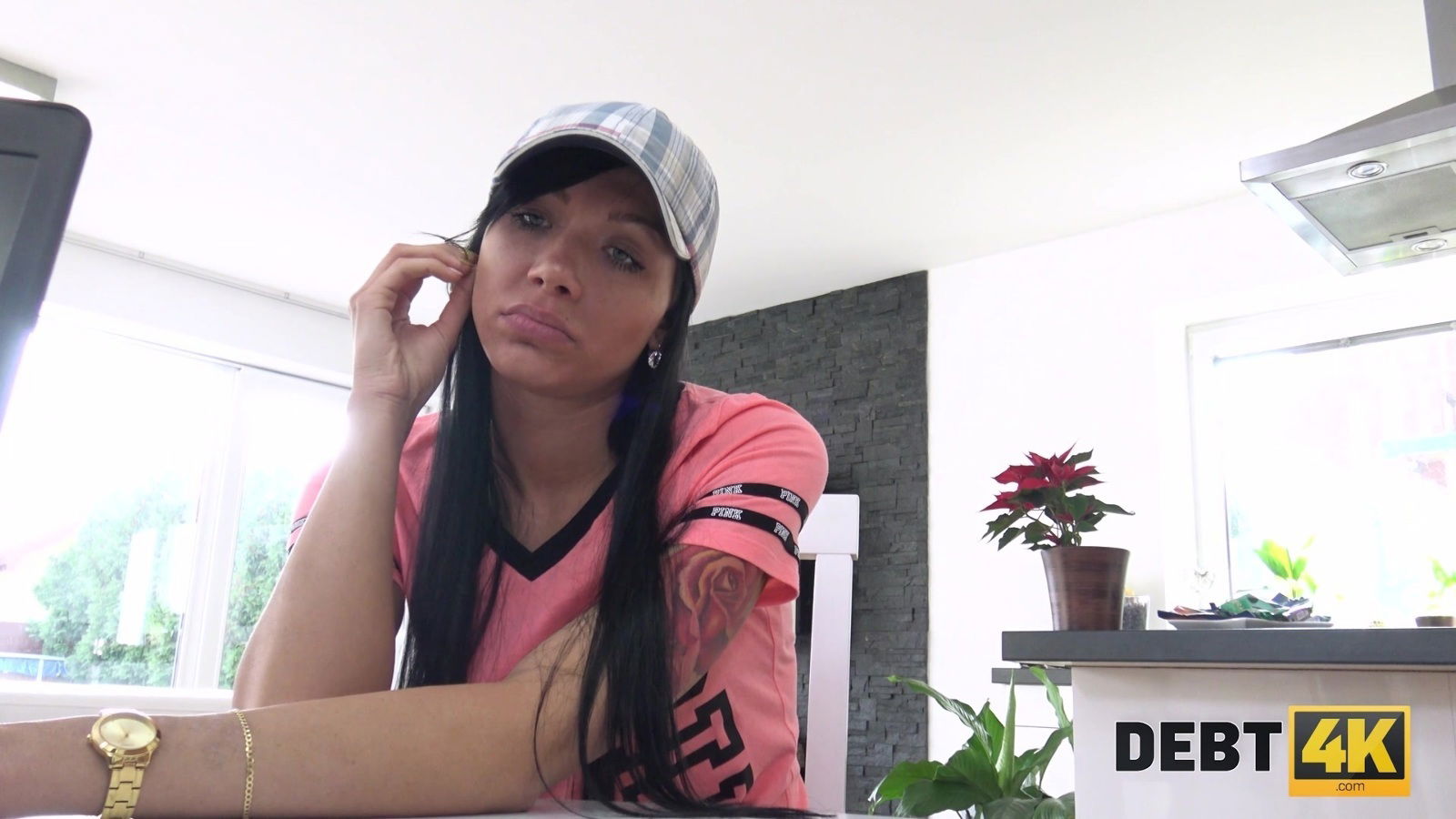 Petite brunette Adelle Sabelle seduces boyfriend