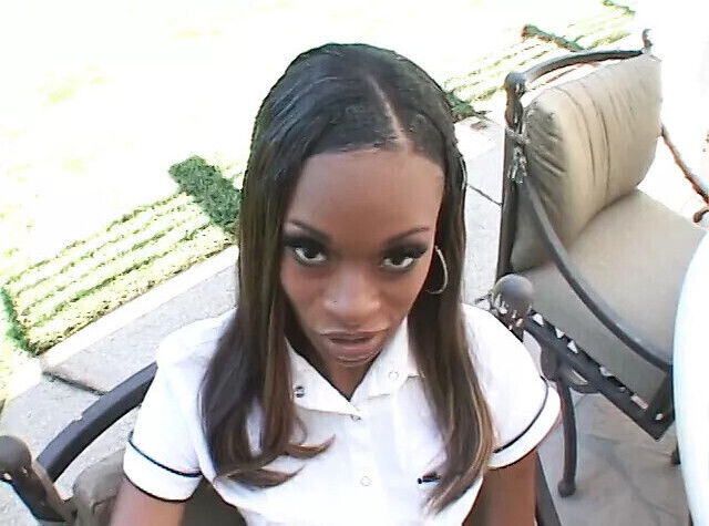 Teen black bitch gets cunt eaten fucked white couch