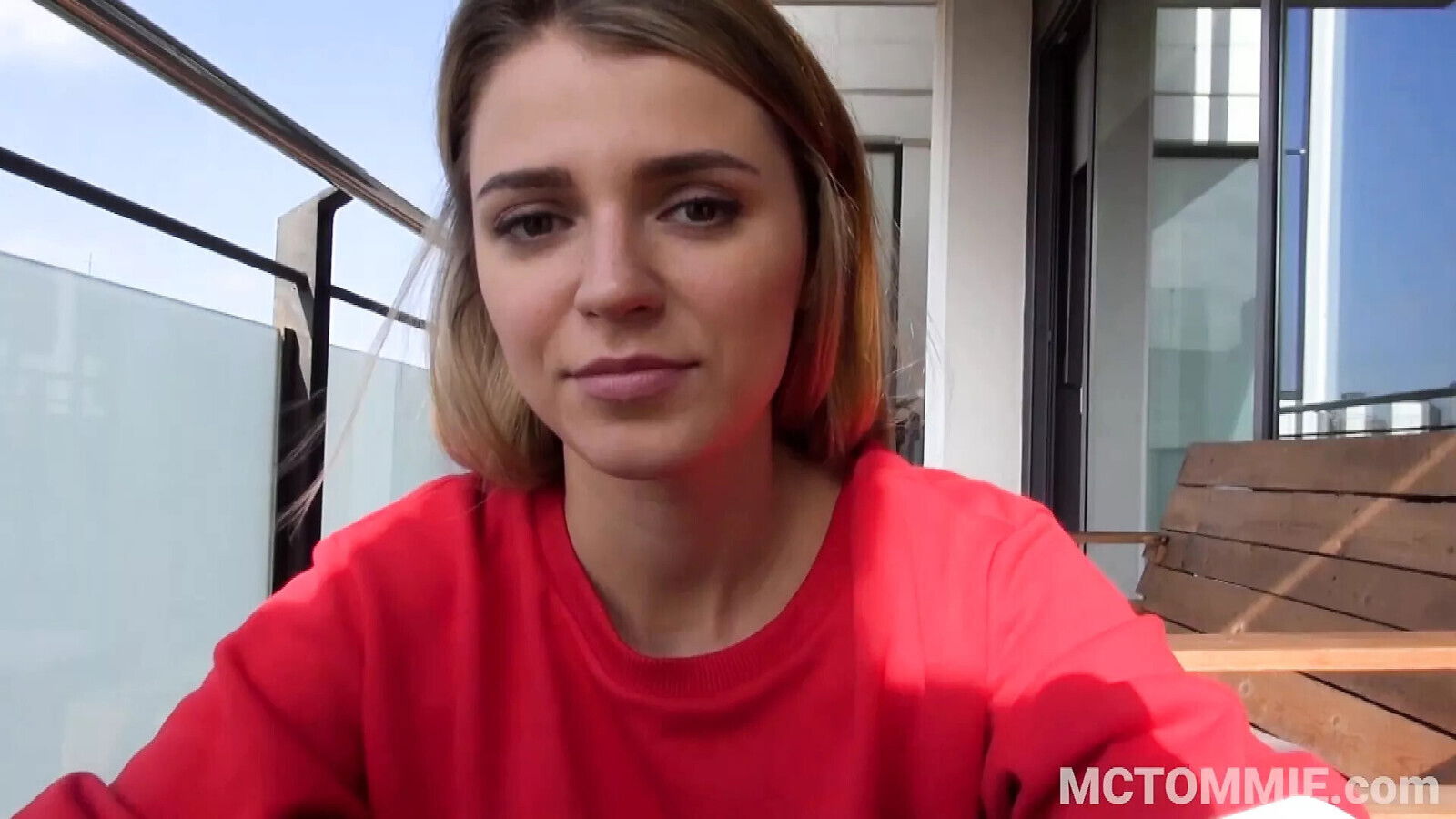 Super blonde teen Mary Kalisy sucks fucks home