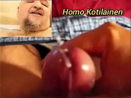 Homo Kotilainen cumming very hard.