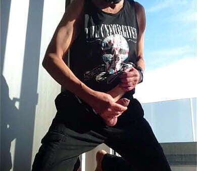 Wank from sneakers barefoot