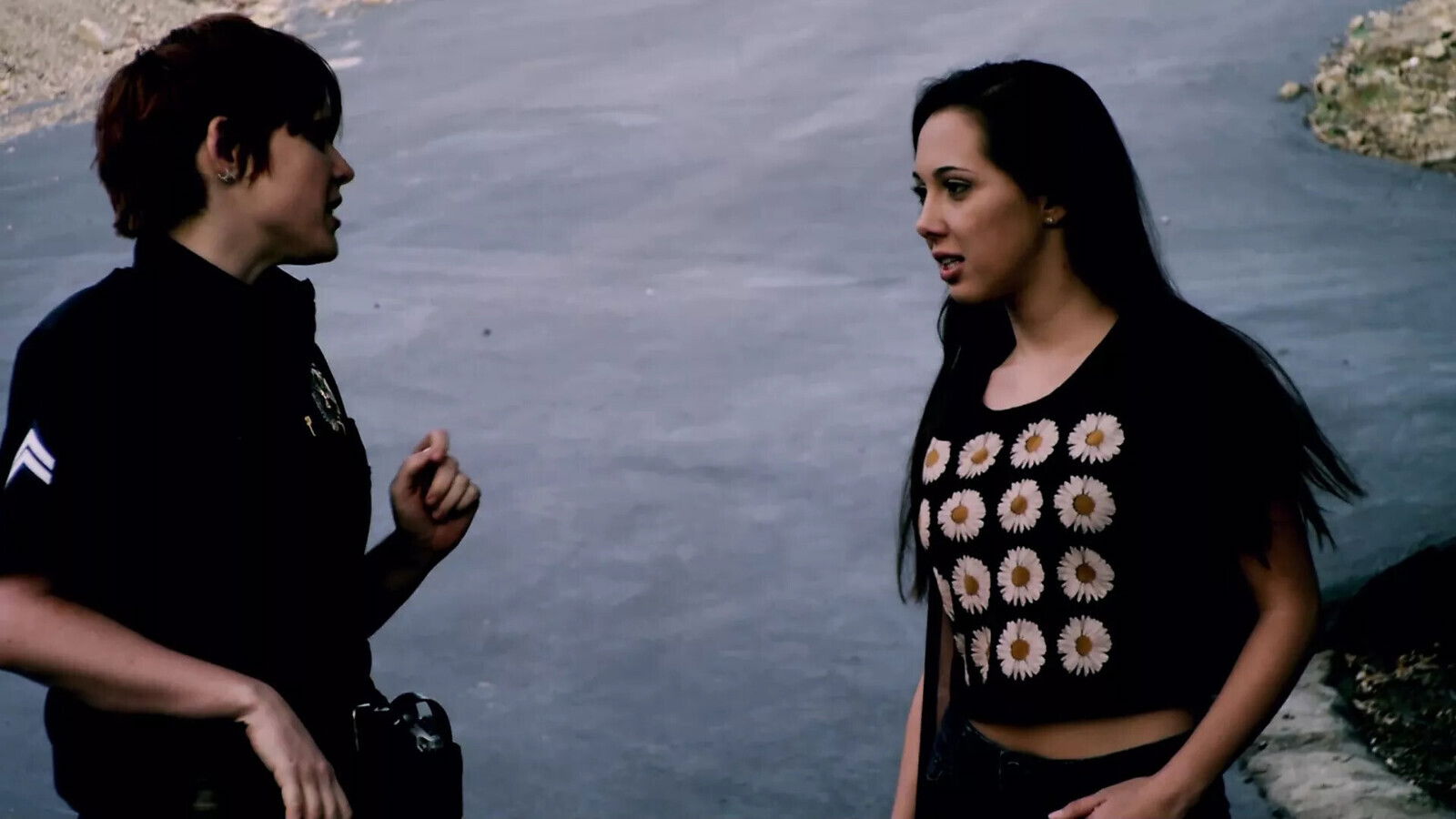 petite girl controlled police undress, while submissively stretches poli