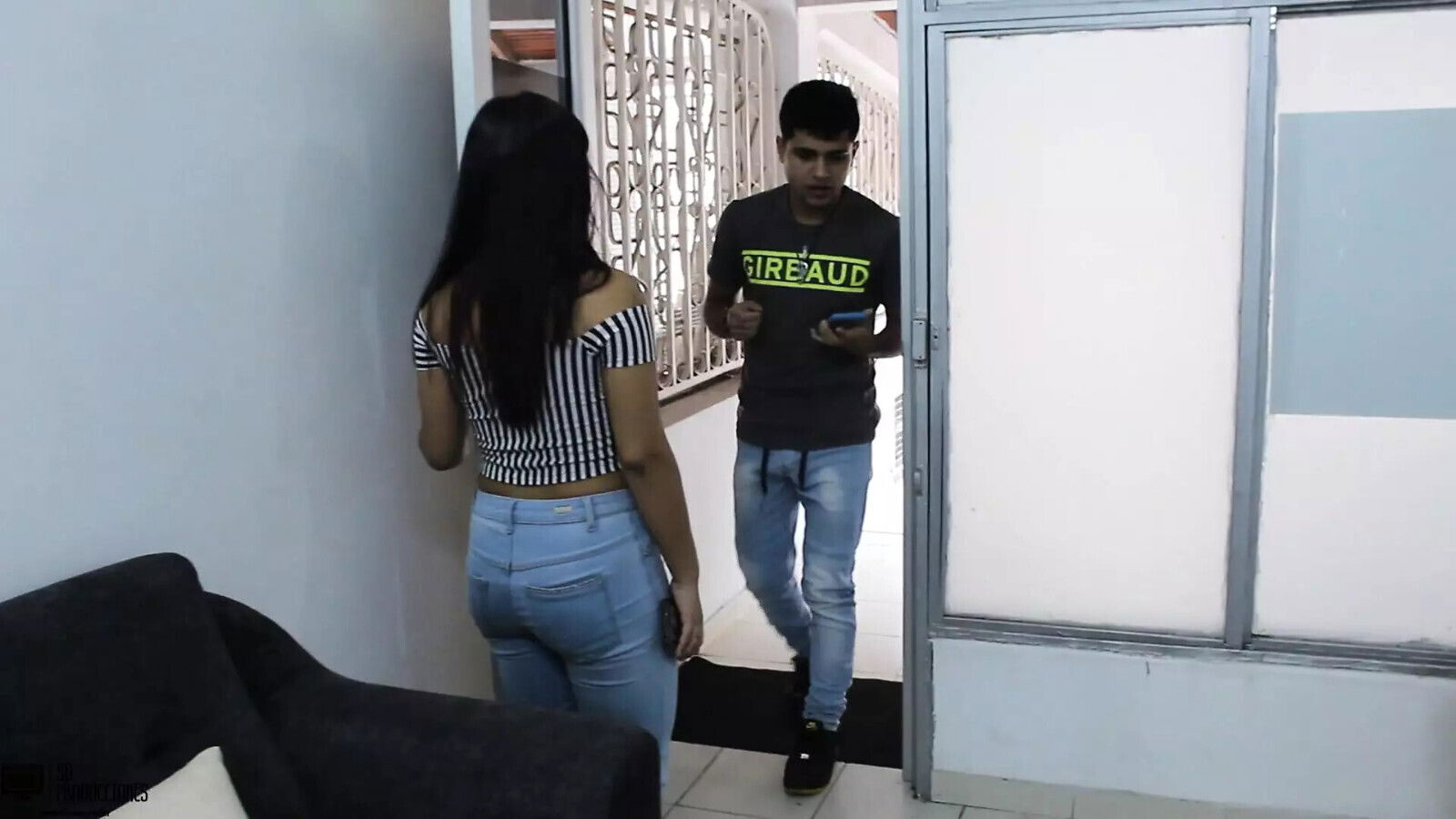 Enjoying moment pleasant afternoon, horny brunet gets fucked CUM-STOMACH Porn Spanish