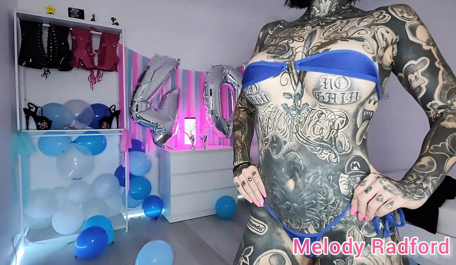 Sheer Pink Blue Micro Bikini Melody Radford Onlyfans