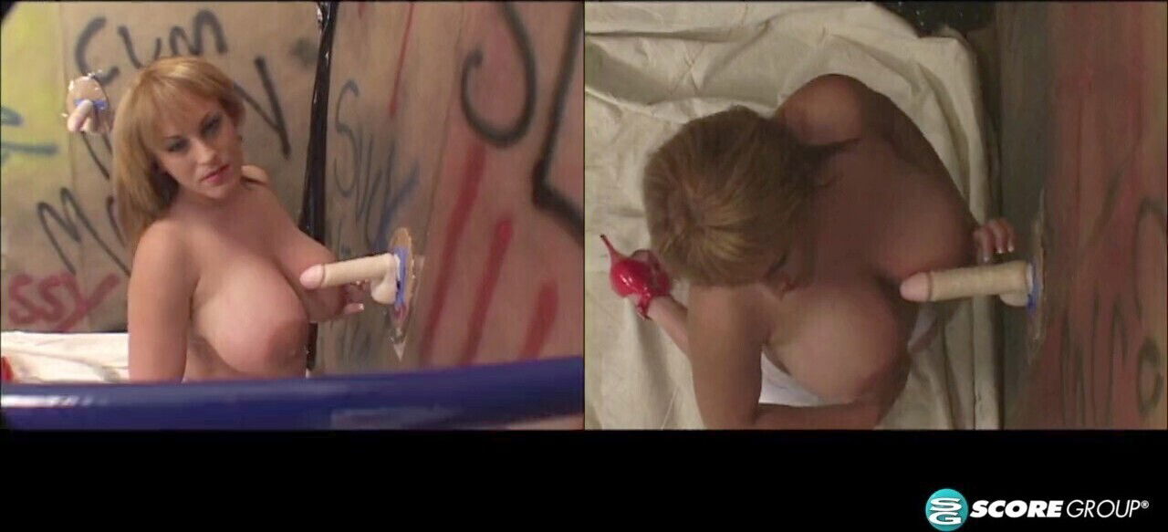 Busty brunette Cindy Cupps wild glory hole adventure