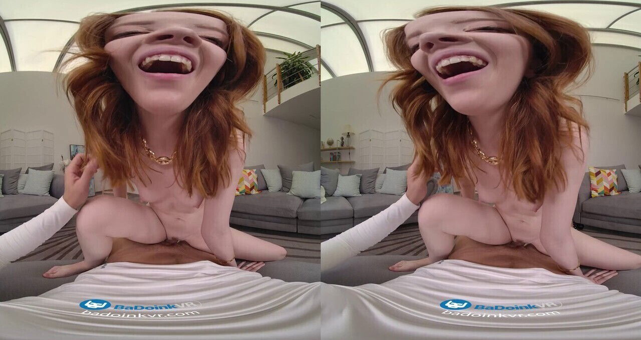 Lusty red-haired beauty Lottie Magne craves your erection in virtual reality porn