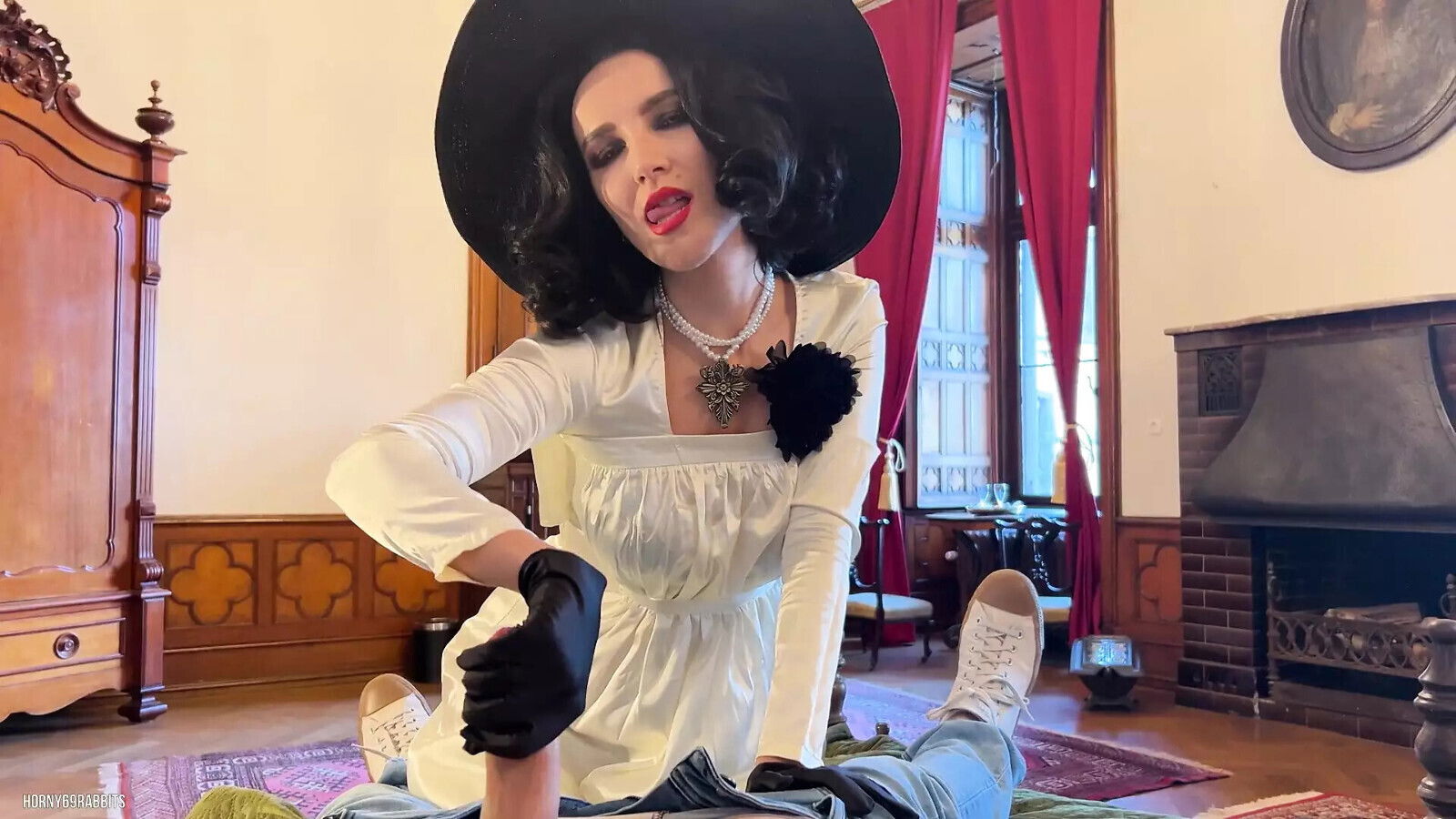 Lady Dimitrescu sucks fucks Resident Evil Village Cosplay