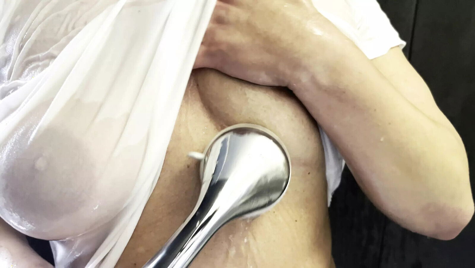 Turkish Girl takes shower with shirt