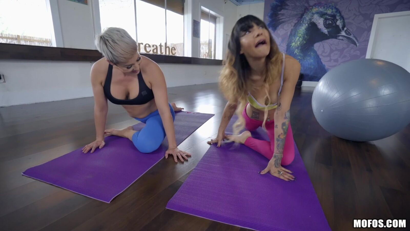 Taking Yoga Level with brunette Kitty Carrera blonde Ryan Keely