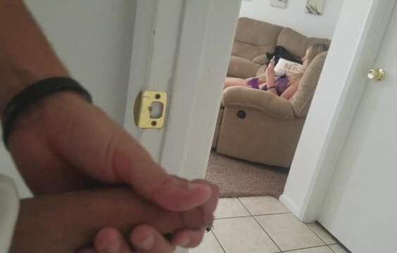 Caught Masturbating Watching Porn Bent Over Couch