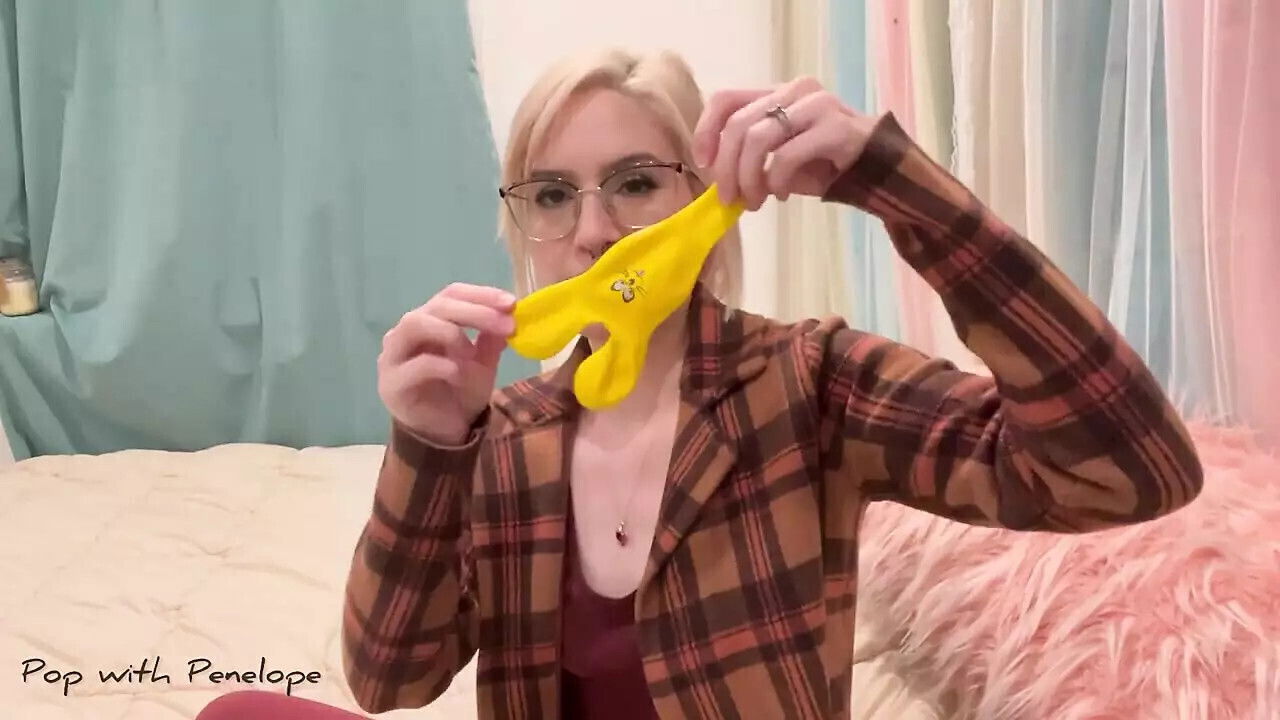 Blowing Yellow Mice Balloons until they