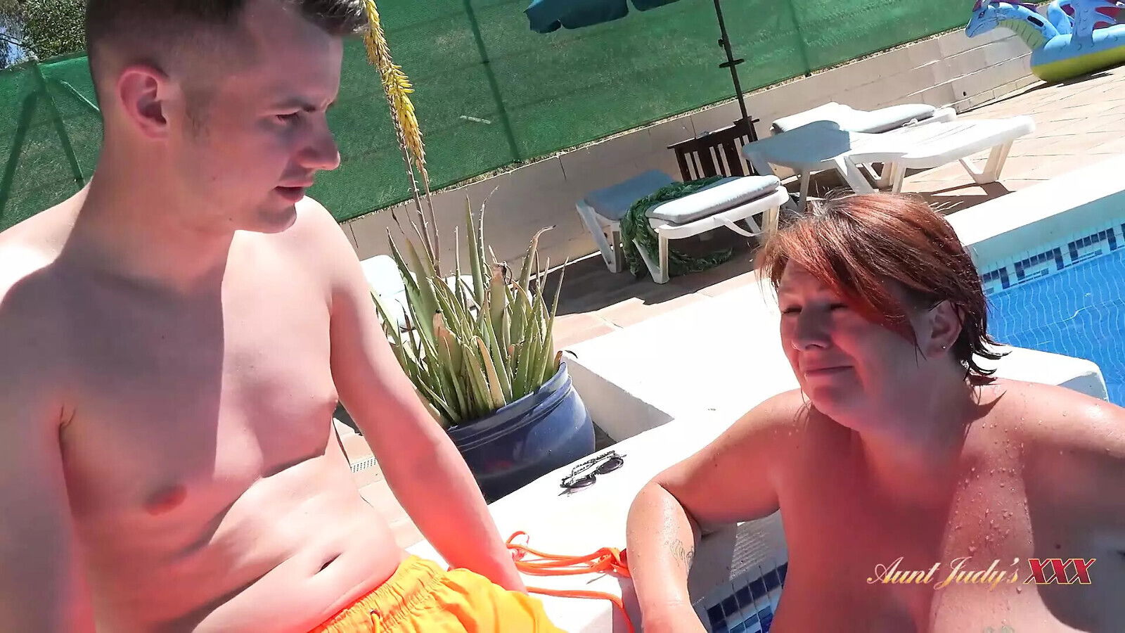 AuntJudysXXX Posh Busty Cougar Seduces Younger Pool