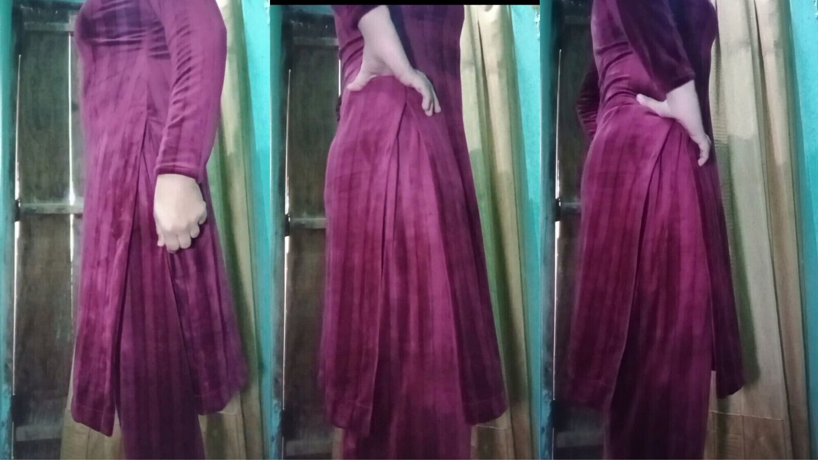 Indian Transgender Gaurisissy looking sexy pink Salwar Kurta looking like whore housewife
