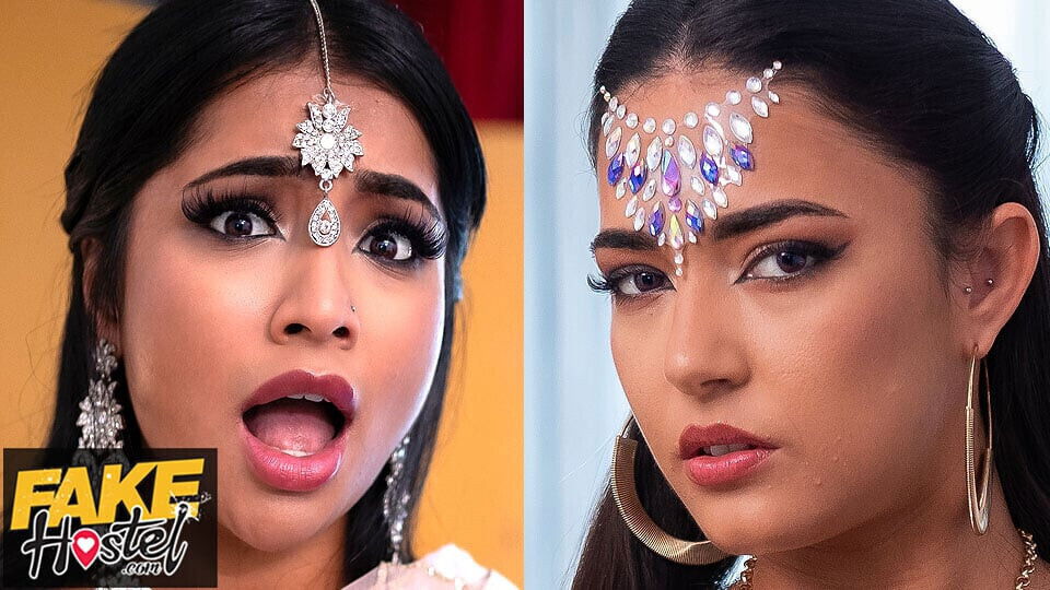 Fake Hostel Horny Genies released desperate cock! Amazing threesome with Yasmina Kahn Nuria Millan