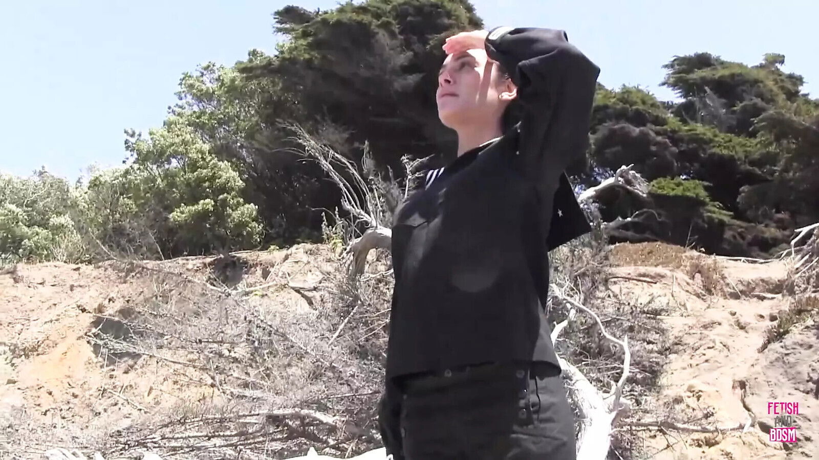 Girl Dressed Mermaid Kissing Another Lesbian Brunette Girl