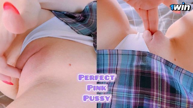 Teengirl rubs soft virgin pussy after school, loud orgasm