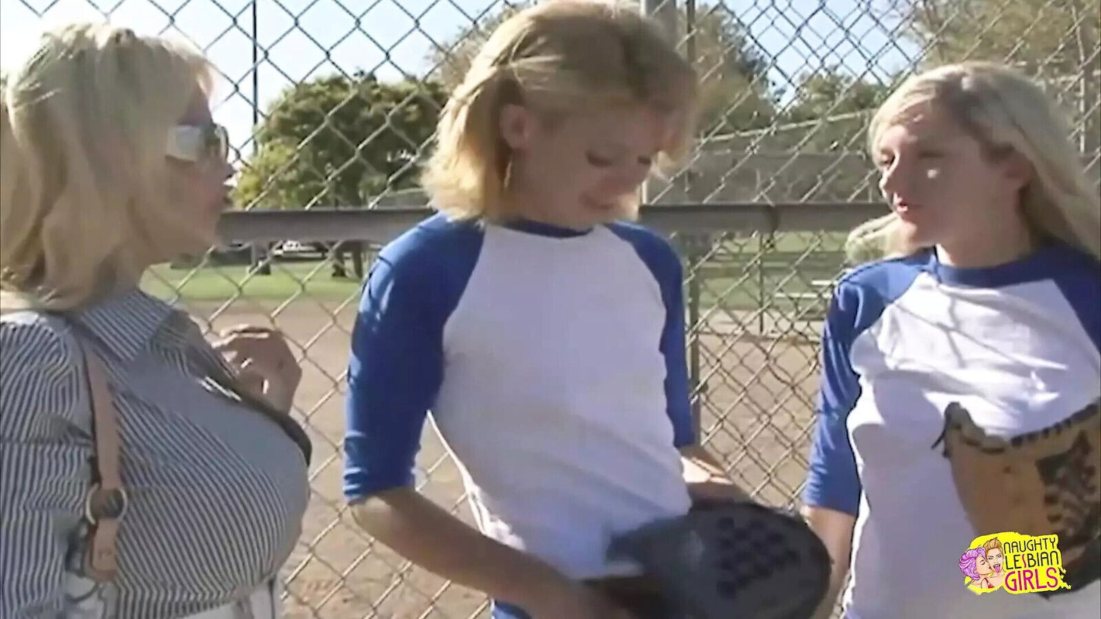 Baseball Players Have Naughty Threesome with Horny Blonde Lesbian
