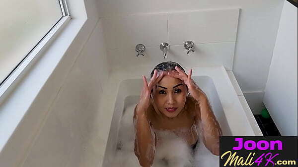 Asian teen masturbated during bath showed stunning