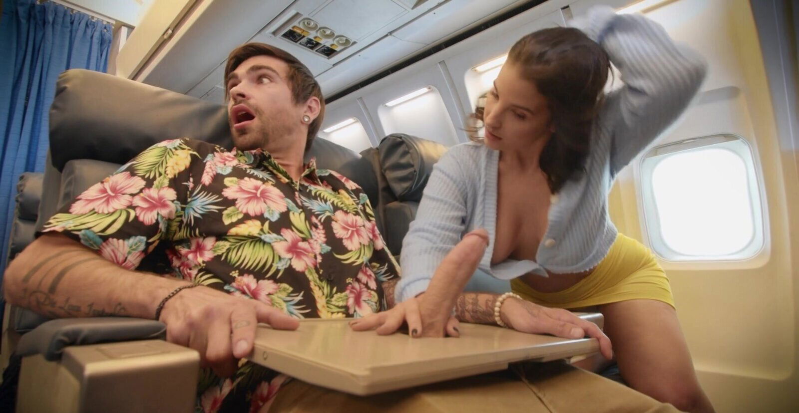 Ebony stewardess joins between this couple crazy