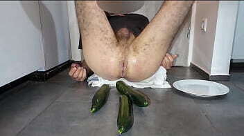 Stretching with cucumbers while laying back Deep Training Stretching 60fps