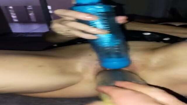 Horny milf wife being fucked with huge toys squirting