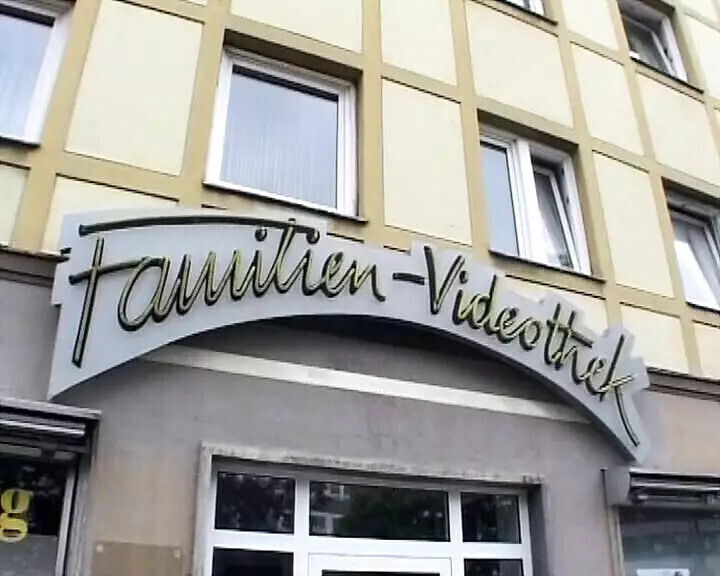 sexy blonde German rides three dicks shop