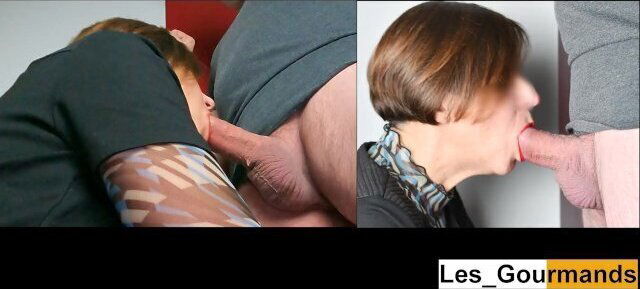 MILF with lipstick sucks pulsating swallows