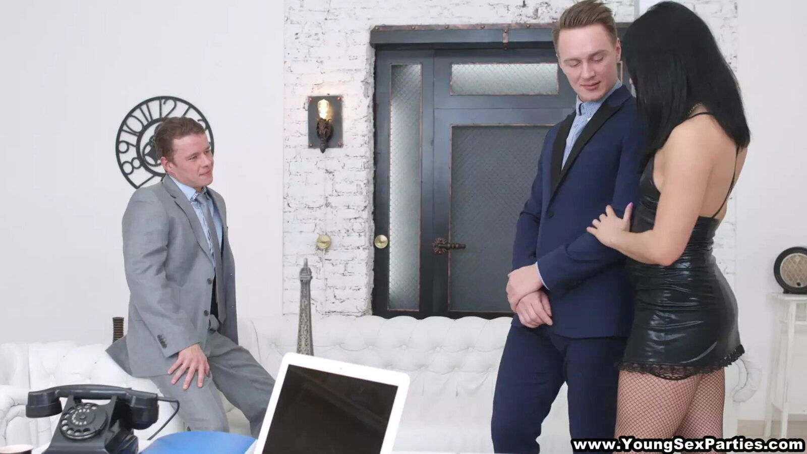 Nubile Dped by Two Businessmen