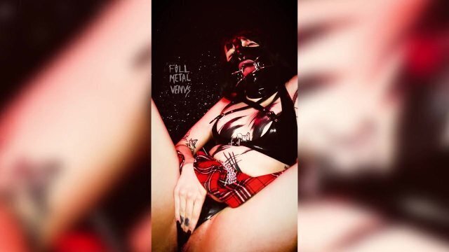 Goth Tattooed Slut Latex Gets While Gagged Drooling
