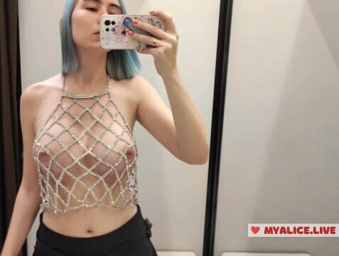 haul transparent clothes fitting room. Look dressing room